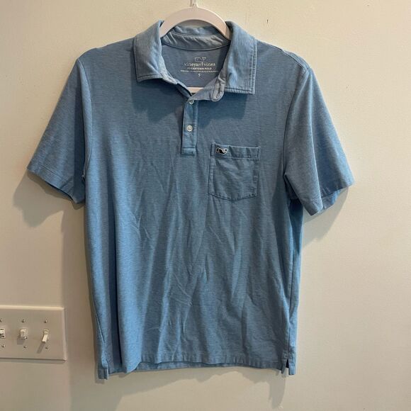 Vineyard Vines Edgartown Polo Shirt Men Small Blue Pima Cotton Blend Preppy Golf - Picture 9 of 9